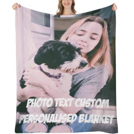 Customizable photo and text blanket for gifting your loved ones, available in 80x120cm size – ideal gift for any occasion.