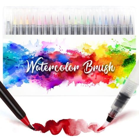 Amteker Teenage Girls’ Watercolour Brush Pens – 24+1 soft flexible felt tip pens for artistic creativity. Perfect gift for Xmas!