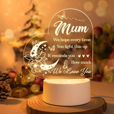 Acrylic Night Light – Ideal Christmas, Birthday, or Mother’s Day Gift for Mum from Daughter/Son.