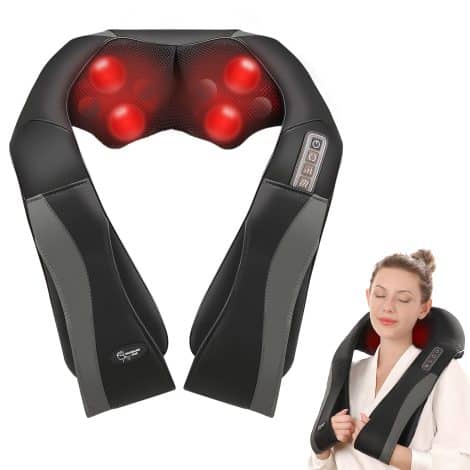 Back and Shoulder Shiatsu Massager with Heat – Ideal Gift for Home and Office Use.