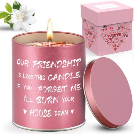 Hilarious presents for female friends, unique scented candles, perfect for birthdays, Christmas, and anniversaries.