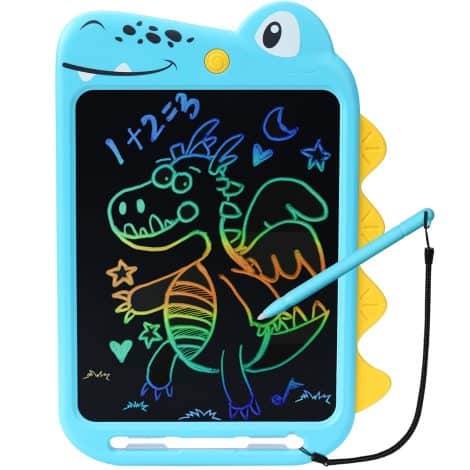 Educational Dinosaur Toys for Toddlers, Kids Drawing Pad, Birthday Gifts – NOBES 10-Inch Blue LCD Tablet