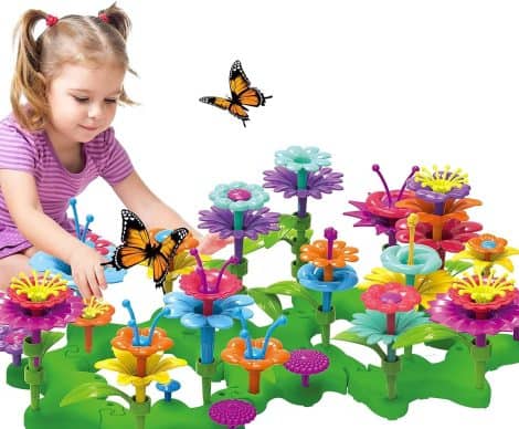 STEM Flower Garden Building Blocks – Fun and educational Christmas or birthday gifts for 3-6 year olds.