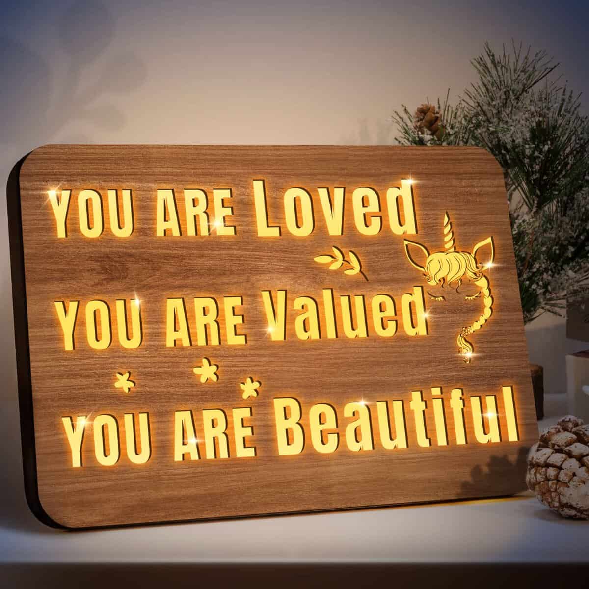 Vetbuosa Gifts for Women Birthday Unique-Wooden Illuminated Ornament, Friend Gifts for Women, Womens Birthday Gifts, Best Friend Birthday Gifts, Inspirational Gifts for Women, Gift for Friend.