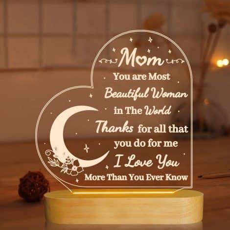 Show your appreciation to Mum with a beautiful 3D Lamp LED Night Light, perfect for birthdays and Mother’s Day.