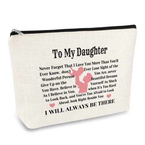 Daughter Gift – a thoughtful cosmetic bag that will inspire your daughter, perfect for birthdays, Christmas, graduations, and weddings.