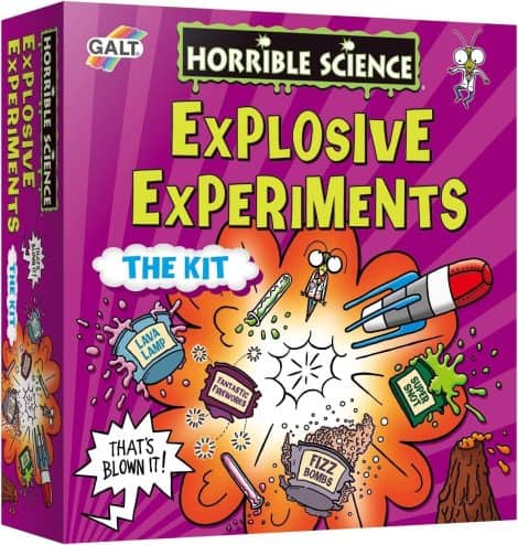 Galt Toys’ Explosive Experiments Science Kit, an educational toy for children aged 8 and up.