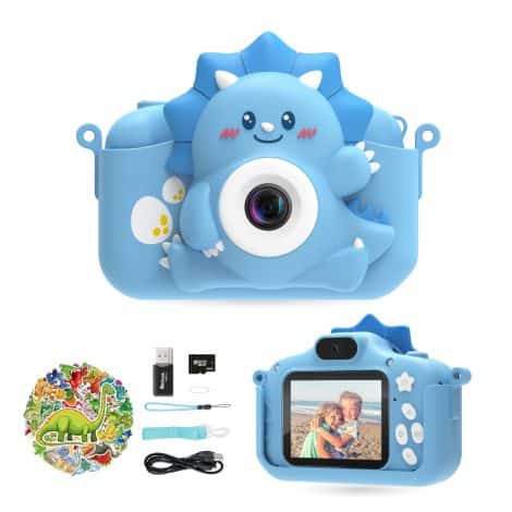 Children’s camera suitable for boys and girls. HiMont digital camera with 32GB SD card, 1080P video capabilities – perfect for birthdays and Christmas gifts for kids aged 3-10. (Blue)