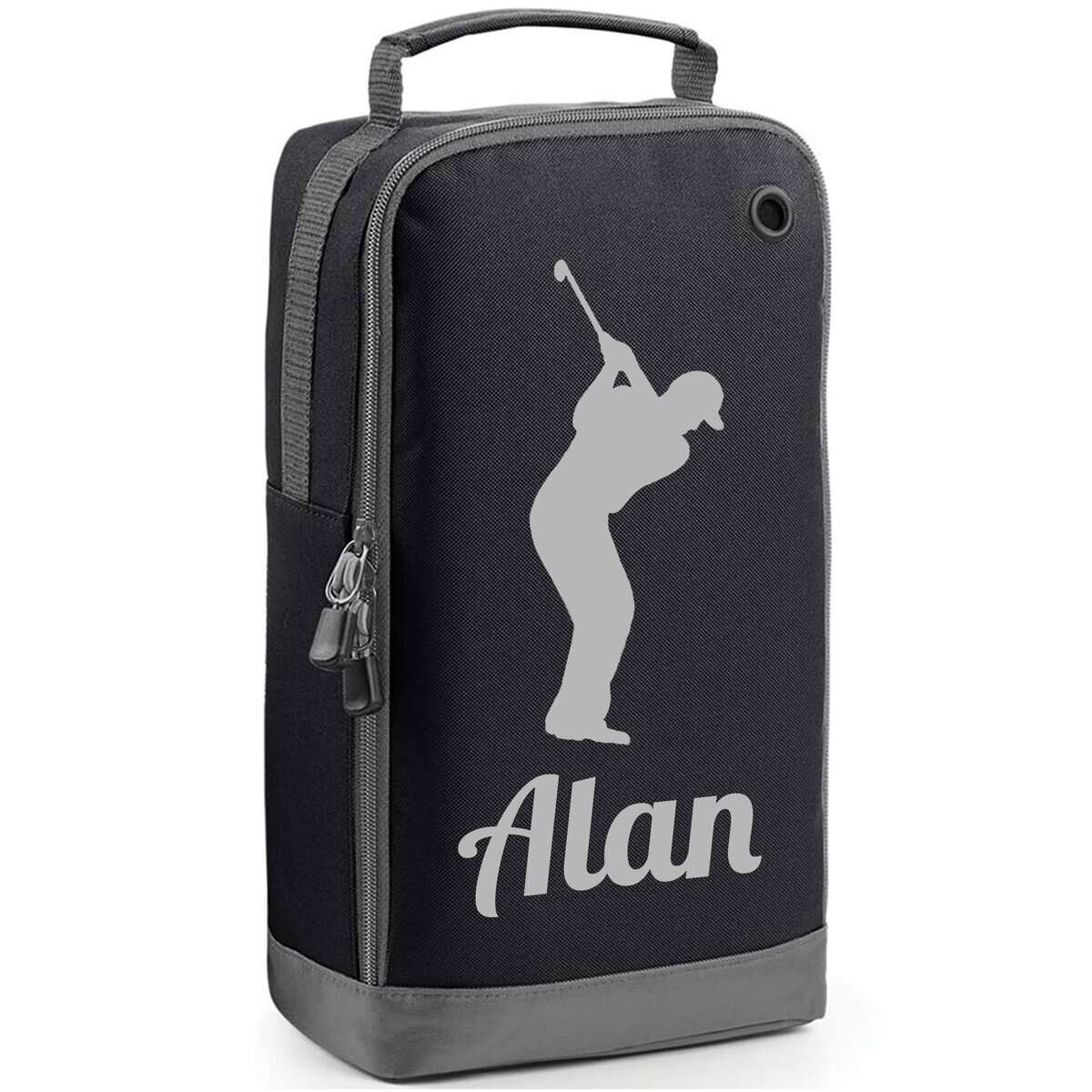 Personalised Golf Shoe Bag Golf Design Personalised Golf Shoe Bag Gifts Golf Shoe Bag Personalised with Name Presents Personalised Golf Personalised Golf Bag Golfing Kit Custom Sports Bags Black Bag