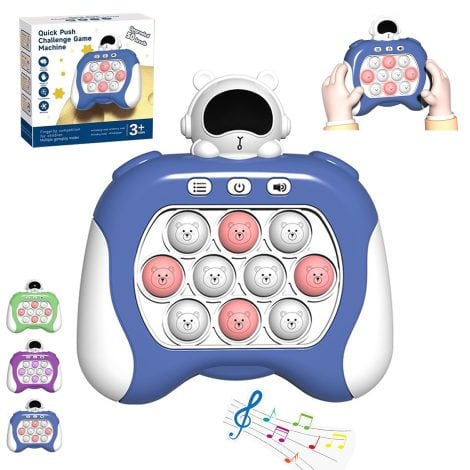 Fast Push Bubbles Game Console: Bubble-popping puzzle toy for kids & teens, great for birthdays & parties. (BLUE)