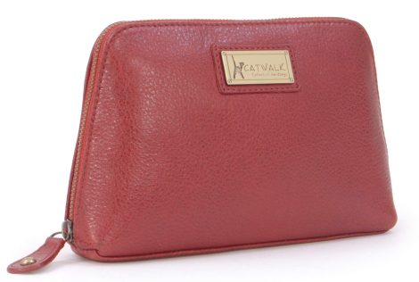 Emma – Red Catwalk Collection Handbags: Stylish leather cosmetic bag, perfect for travel and everyday use.