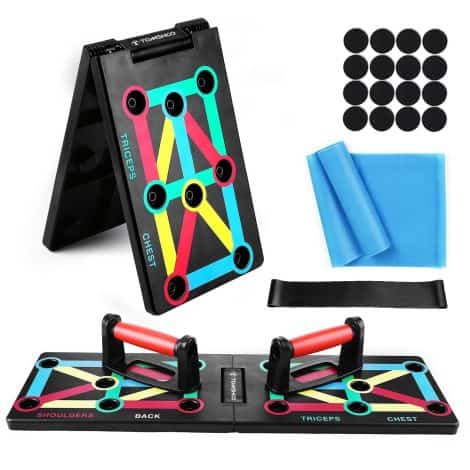 TOMSHOO Foldable Push Up Board: Transform your workouts with this portable 12-in-1 muscle-building equipment for gym or home.