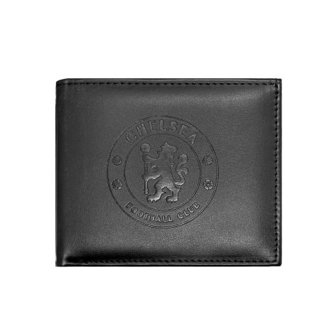 Official Chelsea Football Club men’s wallet made of leather with embossed crest, perfect as a gift.