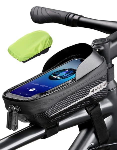 whale fall British Bike Bag – ideal Christmas gift! Waterproof, lightweight, pressure-resistant, with a sensitive touchscreen for phones up to 6.9”.