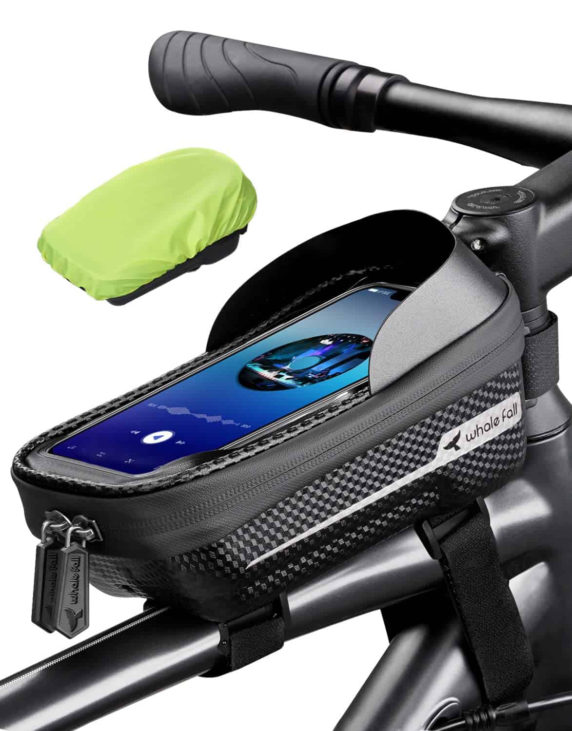 whale fall Newest Hard Casing Bike Bag, Gifts for Christmas, Waterproof Bike Phone Holder, Lightweight and Pressure-Resistant Bike Accessories with 0.25mm Sensitive Touchscreen for Phones up to 6.9''