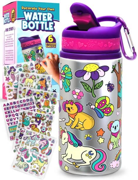 Design Your Own Kids’ Purple Ladybug Water Bottle – Creative Gifts for 6-11 Year Old Girls.