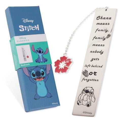 Disney Stitch Metal Bookmarks with Inspirational Quote and Charm – Perfect Gift for Graduates and Bookworms.