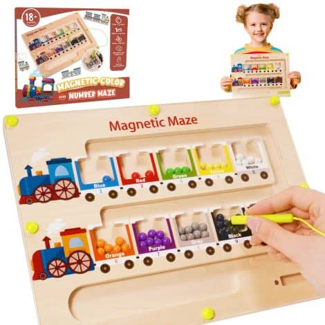 Magnetic Wooden Maze by Grriopi – Educational toys suitable for 2-9 year olds, perfect gifts for boys and girls.