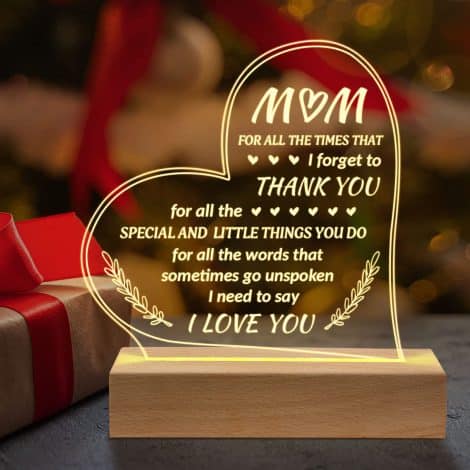 “Niyewsor Mum Christmas Gifts – Delightful Acrylic Night Light Gift for Mum, Perfect for Christmas, Birthdays, or Mother’s Day.”