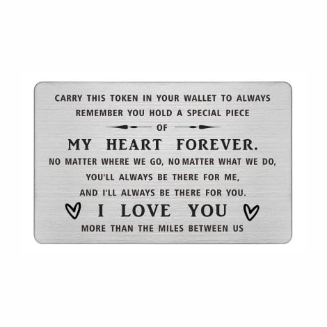 DEGASKEN Love Gifts for Him – “I Love You More Than The Miles” Wallet Card, Perfect Valentine’s Day Gift for Men