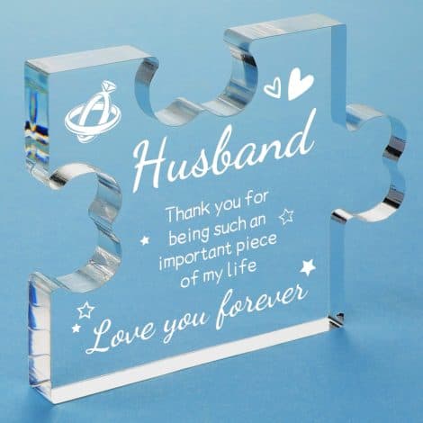 Engraved Acrylic Block Gifts for Husband – Perfect presents for Valentine’s Day, Christmas, anniversary, and weddings.