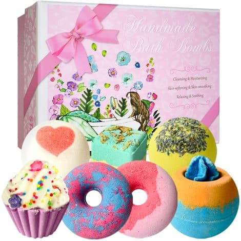 7 Organic Bath Bombs, STNTUS INNOVATIONS Bath Bombs, Spa Bubble Fizzies, Luxurious Gift Set for Women. Perfect for Christmas, Valentines, Birthdays.