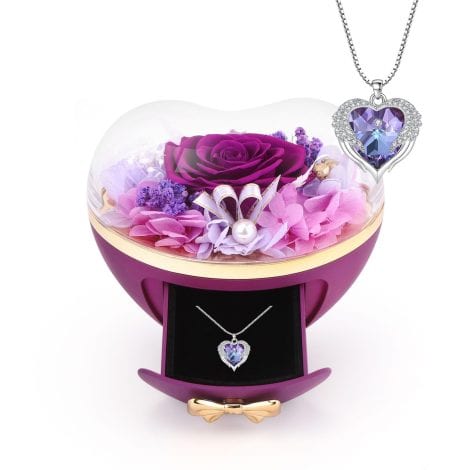 Hello, British consumers! Check out the Purple Eternal Rose Heart Necklace Gift Box for birthday, Christmas, or Valentine’s Day. Ideal for women!