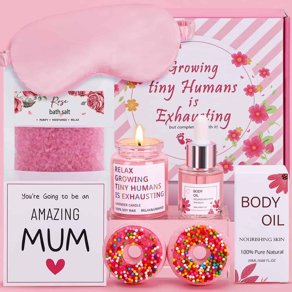 Baby Shower Gifts, Mum To Be Gifts, New Mum Pamper Kit, Relaxation New Mum Care Package Pregnant Gifts For Mum Expecting, Mum To Be Hamper New Mum Presents For Her, 100% Natural Organic Vegan