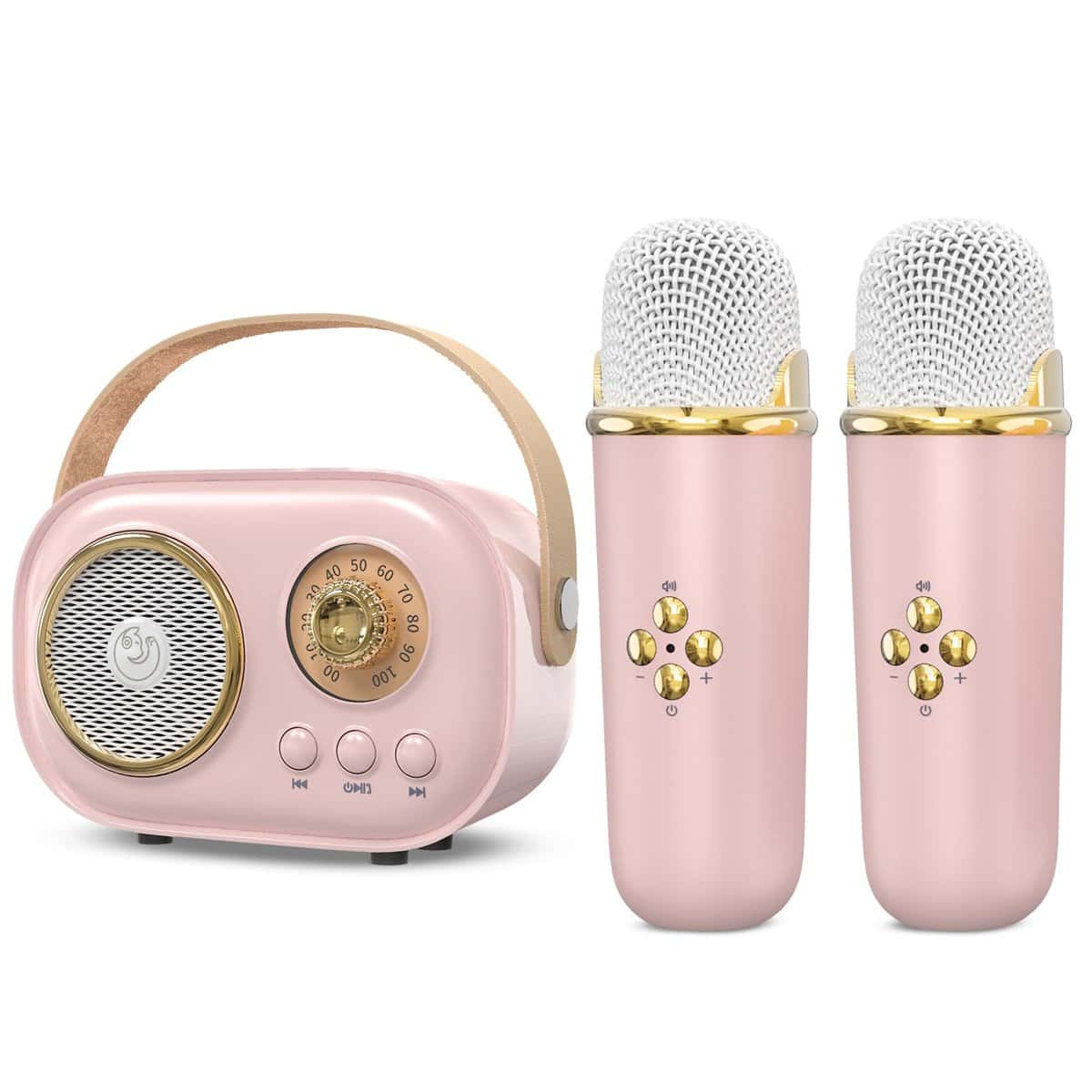 Etpark Kids Karaoke Machine, Portable Bluetooth Speaker with 2 Wireless Mics 6 Voice Changing Effects, Girls Toys Girl Gifts Age 3-18 Year Old Girl, Christmas Birthday Gifts for kids Girs Aged 3-18