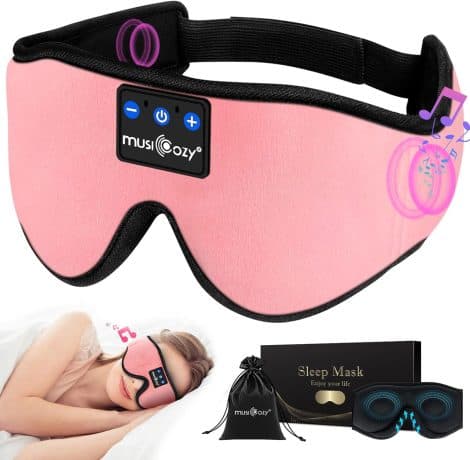 Wireless Sleep Mask with 3D Headphones, Comfy Eye Mask for Side Sleepers, Perfect for Relaxation, Travel, and Napping.