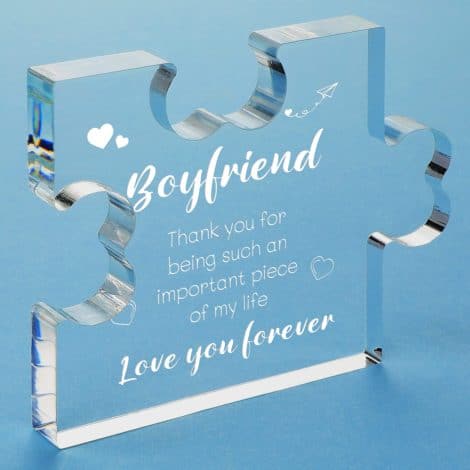 Engraved Acrylic Block – Ideal presents for your boyfriend on his birthday, Valentine’s Day, Christmas, and anniversaries.