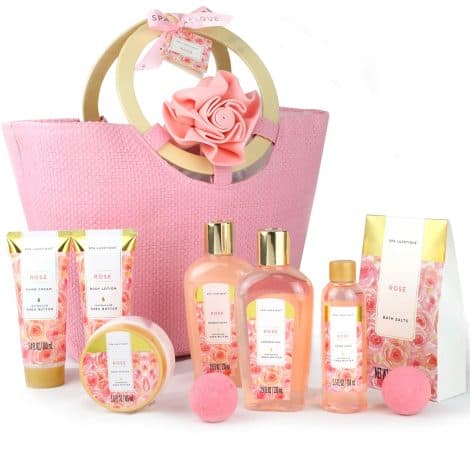 Luxetique Rose Spa Gift Set, Perfect Pampering Treat for Her, Ideal Birthday Present for Women.