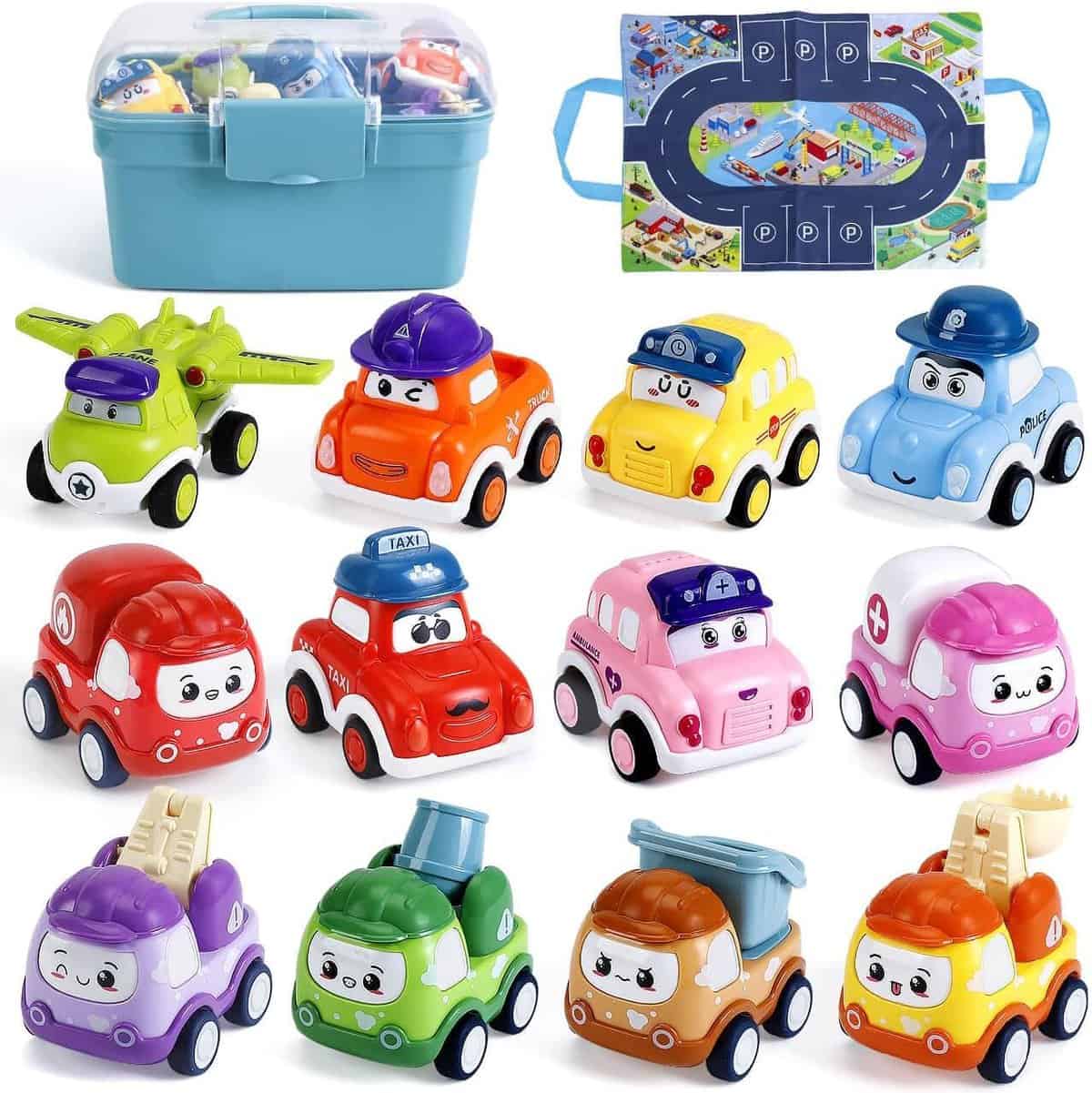 LULULIA Car Toys for 1 Year Old Boys Gifts, Baby Boy Toys 12-18 Months Pull Back Toy Cars for Toddler Toys 1 Year Old Girls,1st Birthday Boy Gifts for 1 2 Year Olds Boys,Christmas for Boys 1