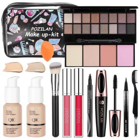 All-in-one Makeup Gift Set for Women and Girls – Includes Foundation, Brushes, Mascara, Eyeshadow Palette, and more. Perfect for Birthdays and Christmas.