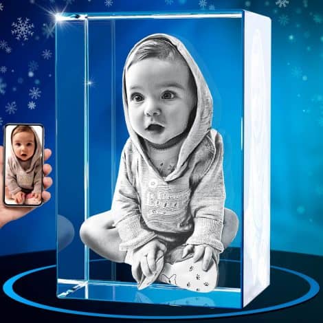 Customized 3D Crystal Photo, Engraved with Your Own Picture, a Perfect Personalized Mother’s Day Gift.