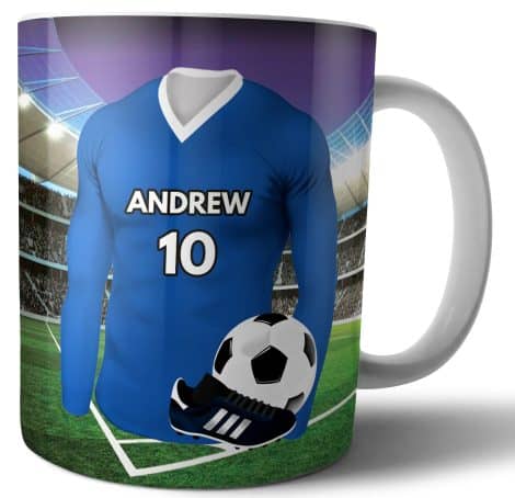 Customized Leicester City Football Shirt Mug – Perfect for Birthdays, Christmas, Secret Santa, or Stocking Fillers!