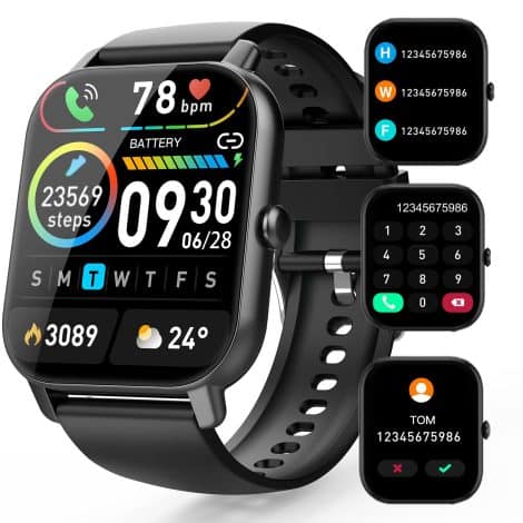 Aptkdoe Smart Watch – Stay connected, track your fitness with a large HD touch screen, suitable for all!