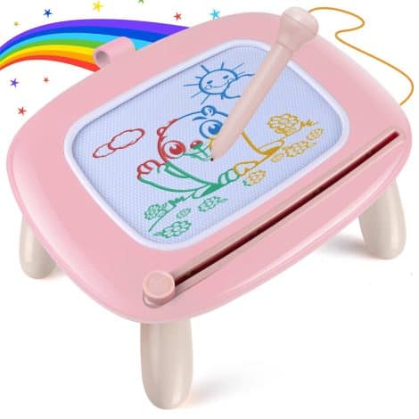 Light Pink Magnetic Drawing Board, Travel Toy for Toddlers 1-3, Ideal Birthday or Christmas Present.