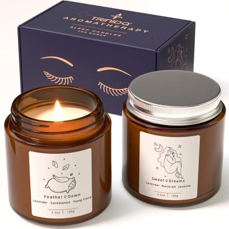 TRINIDa Sleep & Relax Scented Candles, Aromatherapy Luxury Gifts for Women – Calming Lavender for Bath and Special Occasions.