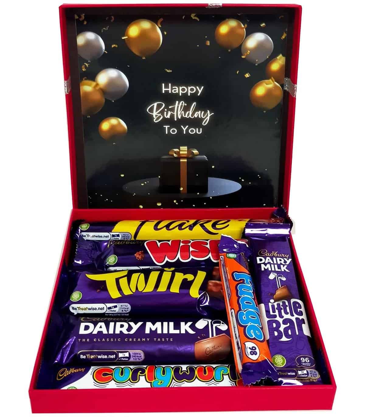 Happy Birthday Chocolate Gift Box Great Birthday Present for Dairy Milk Wispa Flake Chocolate Lovers