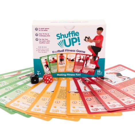 Football Shuffle Up – Exciting family game with 70+ fun playing cards, football training equipment, perfect for boys and girls.