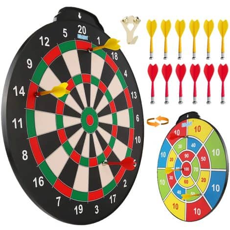 Esjay 18in Magnetic Dart Board – Safe for Kids, Top Boy’s Gift for Indoor & Outdoor Play