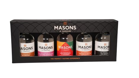 Masons Gin Taster Collection: Five 5cl Bottles Perfect for Sampling, an Ideal Gift.