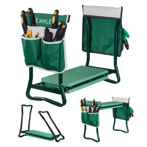 Foldable Garden Kneeling Seat, Easy Carry Garden Tool Stool with Comfy Foam Pad – Perfect Gardening Present!