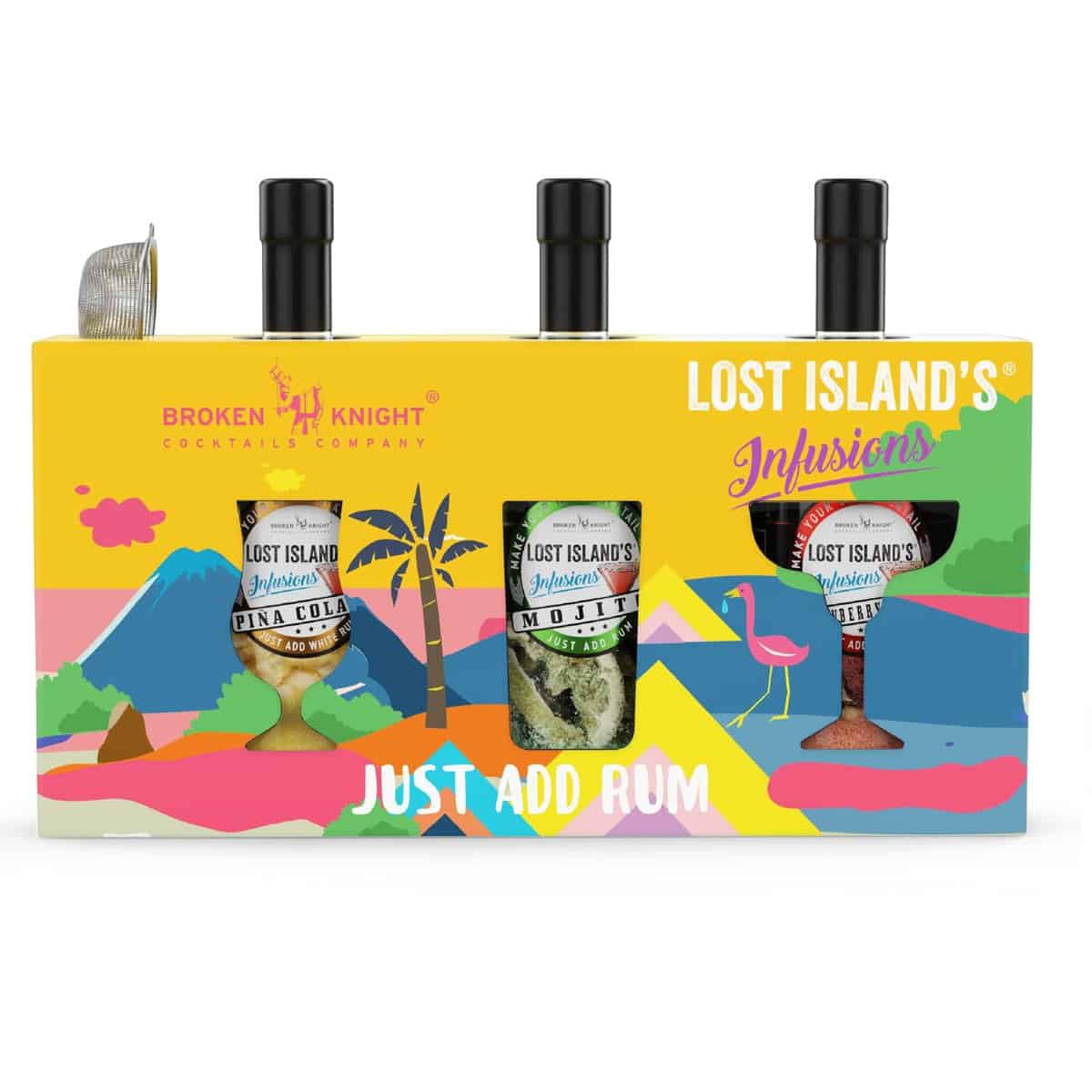 3 Infusions Cocktail Making Kit - Pina Colada, Original Mojito & Strawberry Daiquiri Cocktail Gift Set. Make Your Own Alcohol Drinks for Mens Stocking Fillers, Xmas Gifts for Women