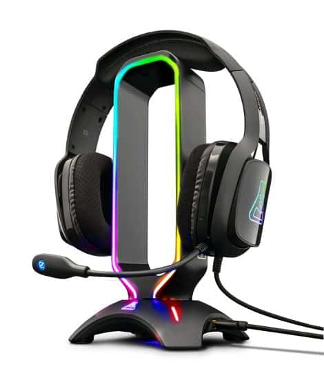 G-LAB K-Stand RADON Gaming Headset Stand – Backlit, USB HUB, Slip-Resistant – All-Purpose Stand for Gaming Headsets.