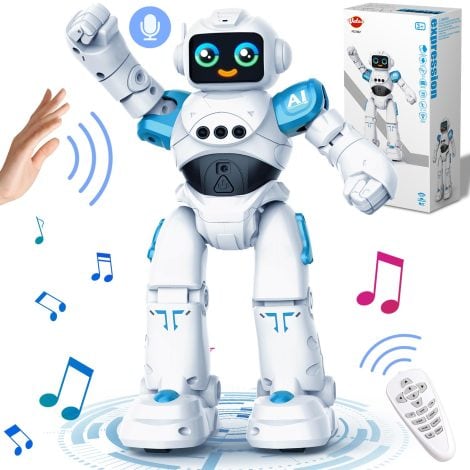 VATOS RC Robot Toys for Children – Clever Voice Controlled Robot with Gesture Sensing. Perfect Birthday Gift.