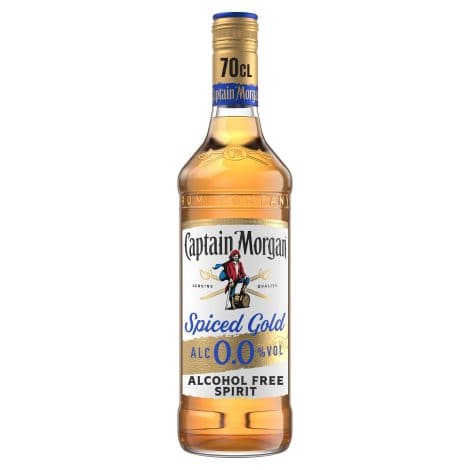 Captain Morgan Spiced Gold 0.0% is a delightful alcohol-free spirit, perfect for non-alcoholic drinks and cocktails.