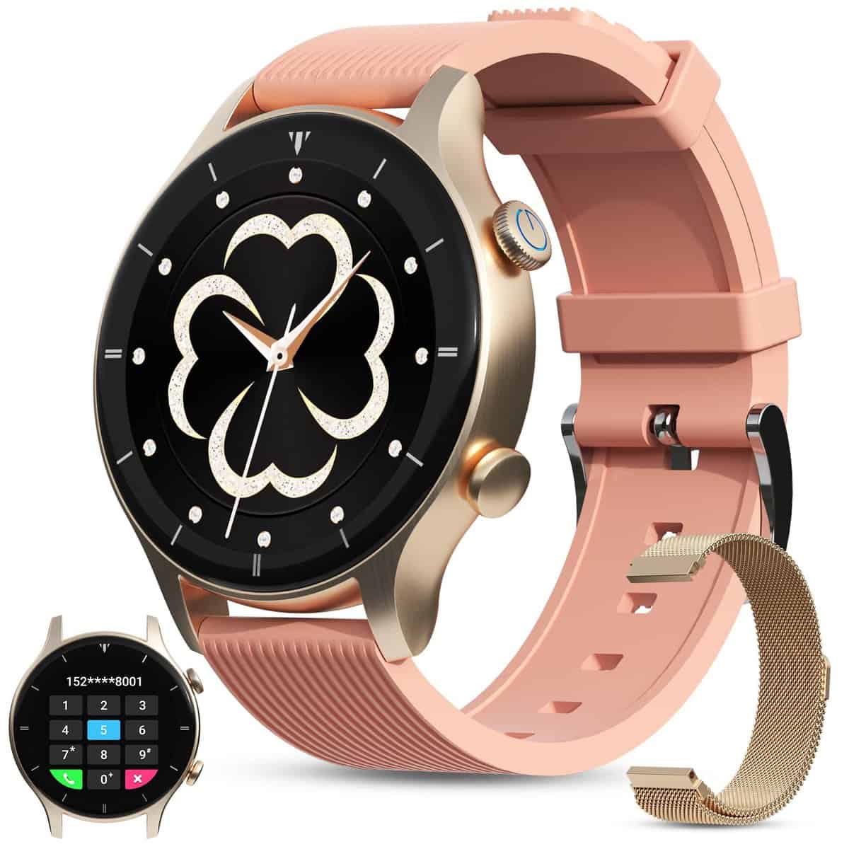 G-TiDE Smart Watches for Women, Smart Watch Answer/Make Calls with Female Health, Heart Rate Fitness Watch Tracker, Blood Oxygen/Sleep/Stress Monitor, IP68 Waterproof Smartwatch, Android/iOS