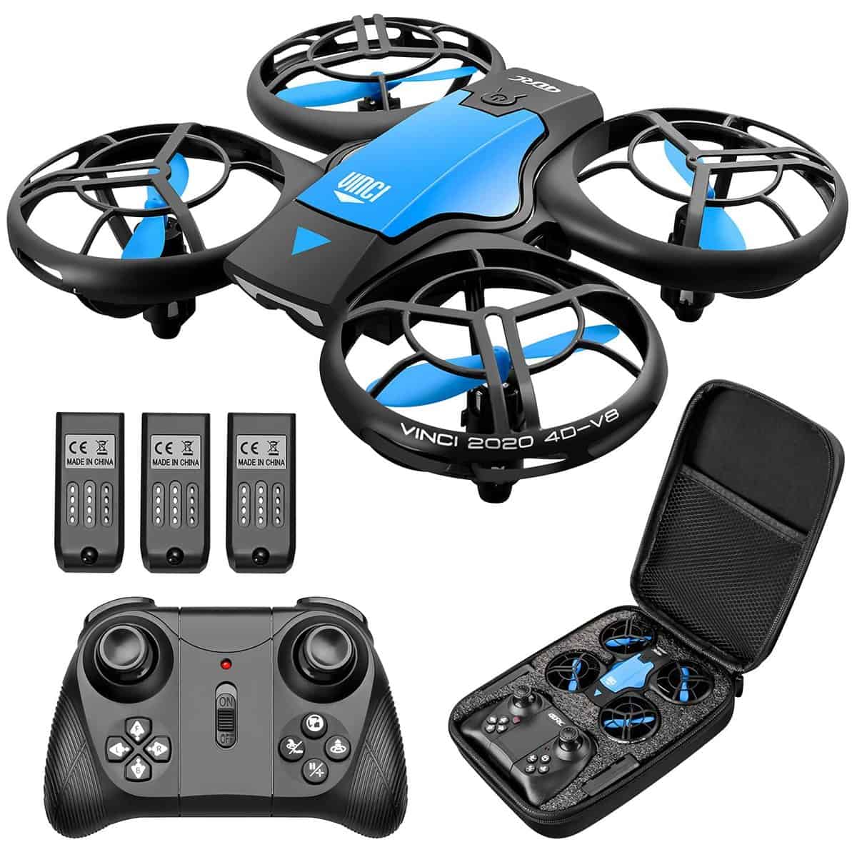 4DRC Mini Drone for Kids Hand Operated RC Quadcopter with 3 Batteries Longer Flight Time, Altitude Hold, Headless Mode, Throwing GO, 3D Flip and 3 Speed Modes Aeroplane for Beginners, Blue